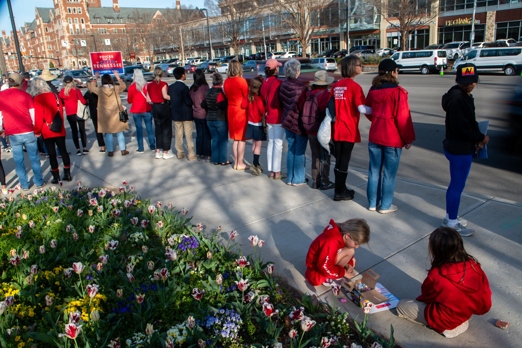 Slideshow: Advocates Form Human Chain on Covenant School Shooting Anniversary